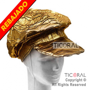 SOMBRERO BOINA METALIZADA ORO CON VISERA HS5829-1 x 1